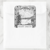 Buchzeichen, Personalisiert, Viktorianische Reprod Quadratischer Aufkleber (Tasche)