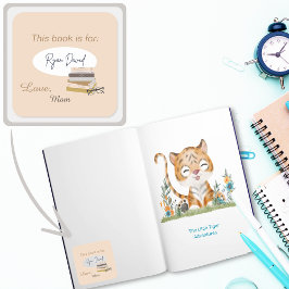 Buchzeichen "Personalisierte Kinder lesen" Quadratischer Aufkleber