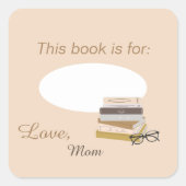 Buchzeichen "Personalisierte Kinder lesen" Quadratischer Aufkleber (Vorderseite)