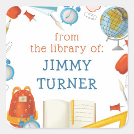 Buchzeichen Quadratischer Aufkleber