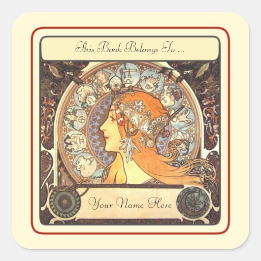 Buchzeichen Quadratischer Aufkleber (Vorderseite)