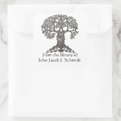 Buchzeichen Reading Tree Square Quadratischer Aufkleber (Tasche)