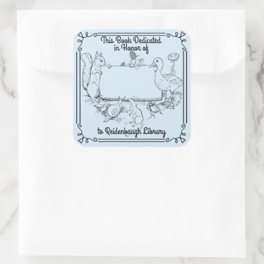 Buchzeichen Sticker Library Dedication jemand. (Tasche)
