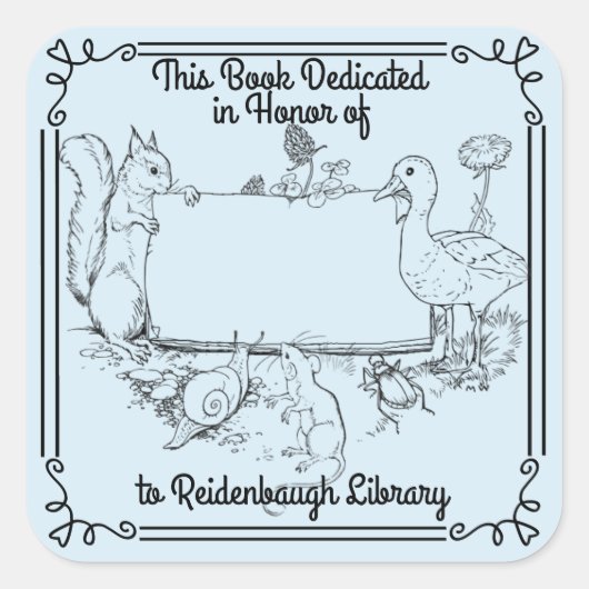 Buchzeichen Sticker Library Dedication jemand. (Vorderseite)