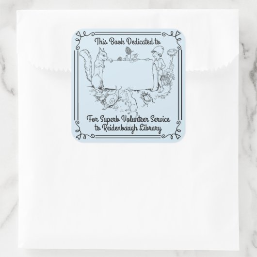 Buchzeichen Sticker Library Freiwillige. Schulname (Tasche)