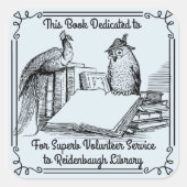 Buchzeichen Sticker Library Freiwillige. Schulname (Vorderseite)