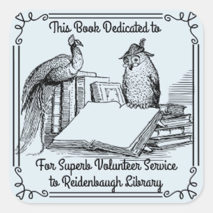 Buchzeichen Sticker Library Freiwillige. Schulname