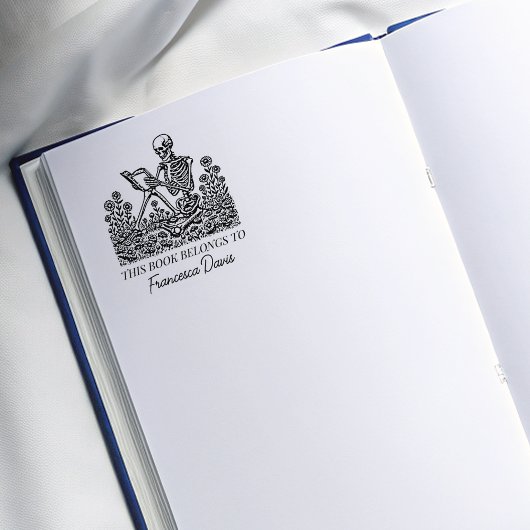 Buchzeichen "Vintage Blume" Gummistempel