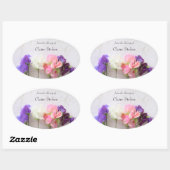 Buchzeichen von Süßerbsen, frisch Ovaler Aufkleber (Blatt)