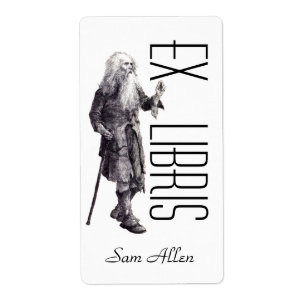 Buchzeichen Wise Old Man Name Tag Dieses Buch gehö