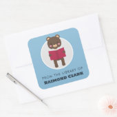 Buchzeichen zum Bärenlesen Quadratischer Aufkleber (Umschlag)