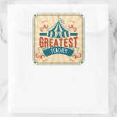 Buchzeichen zum größten Lehrerspass der Welt Quadratischer Aufkleber (Tasche)