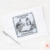 Buchzeichen zur Bibliothekswidmung Quadratischer Aufkleber (Umschlag)