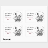 Buchzeichen zur Vintagen Rasterzeichnung Rechteckiger Aufkleber (Blatt)