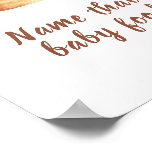 Bucinnamon Babydusche Kindernahrung Poster (Ecke)