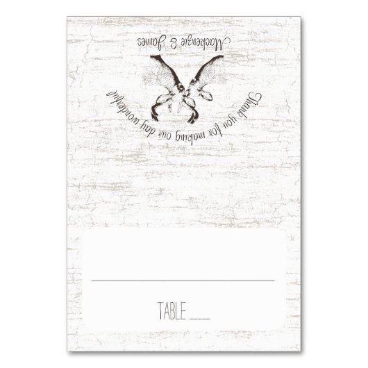 Buck and Deer Birch Woch Sitzkarte Tischnummer (Vorderseite)