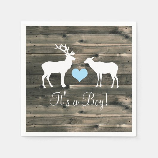 Buck and Doe (blau) Babydusche Serviette (Vorderseite)