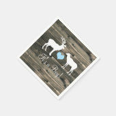 Buck and Doe (blau) Babydusche Serviette (Ecke)
