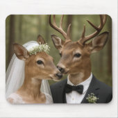 Buck and Doe Deer Wedding In Forest Mousepad (Vorne)