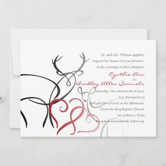 Buck and Doe in Liebe Einladung (Vorderseite)