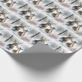 Buck and Doe in Winterwald Geschenkpapier (Ecke)