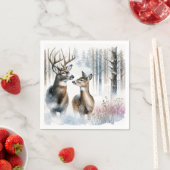 Buck and Doe in Winterwald Serviette (Beispiel)