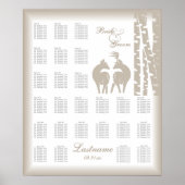 Buck-and-Doe-Seating Chart mit Birkenbäumen Poster (Vorne)