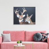 Buck and Doe Whitetail Deer Leinwanddruck (Insitu (Wohnzimmer))