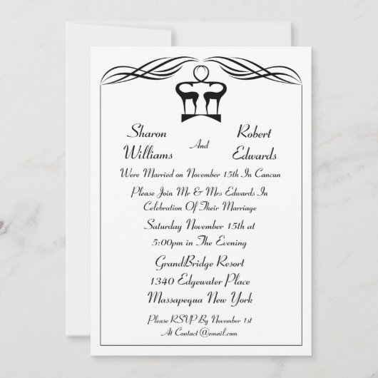 Buck and Dop Post Hochzeit Einladung (Vorderseite)