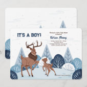 Buck and Son Baby Shower Einladung (Vorne/Hinten)