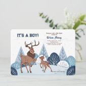 Buck and Son Baby Shower Einladung (Stehend Vorderseite)