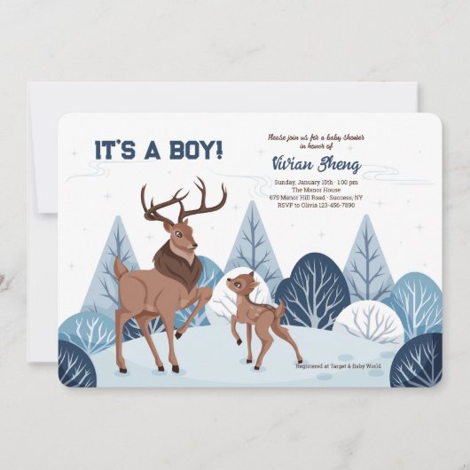 Buck and Son Baby Shower Einladung (Vorderseite)