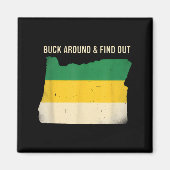Buck Around Oregon Map Funny Wildlife Adventure Vi Magnet (Vorne)
