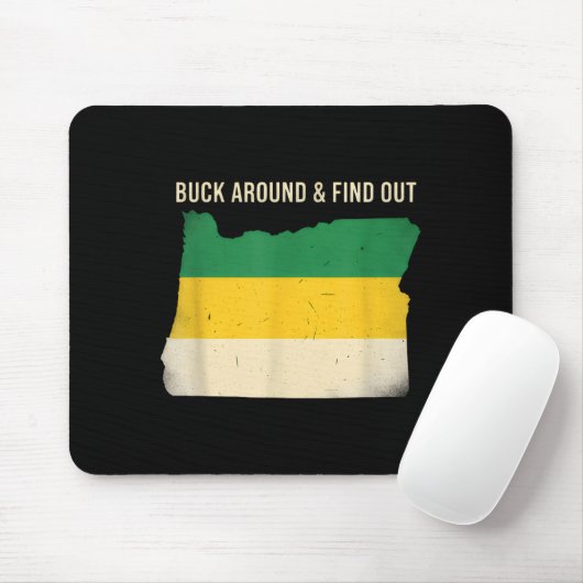 Buck Around Oregon Map Funny Wildlife Adventure Vi Mousepad (Mit Mouse)