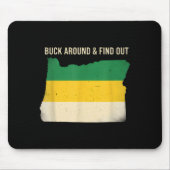 Buck Around Oregon Map Funny Wildlife Adventure Vi Mousepad (Vorne)