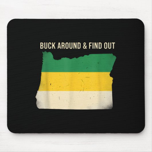 Buck Around Oregon Map Funny Wildlife Adventure Vi Mousepad (Vorne)