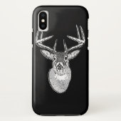 Buck auf Schwarz-weißem Schwanz Hirsch Case-Mate iPhone Hülle (Rückseite)