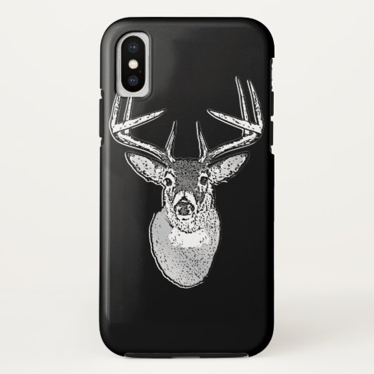Buck auf Schwarz-weißem Schwanz Hirsch Case-Mate iPhone Hülle (Rückseite)