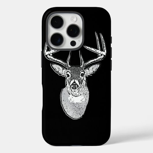 Buck auf Schwarz-weißem Schwanz Hirsch Case-Mate iPhone Hülle (Rückseite)