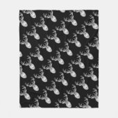 Buck auf Schwarz-weißem Schwanz Hirsch Fleecedecke (Vorderseite)