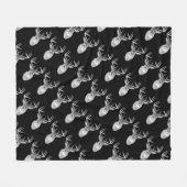 Buck auf Schwarz-weißem Schwanz Hirsch Fleecedecke (Vorderseite (Horizontal))