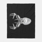 Buck auf Schwarz-weißem Schwanz Hirsch Fleecedecke (Vorderseite)