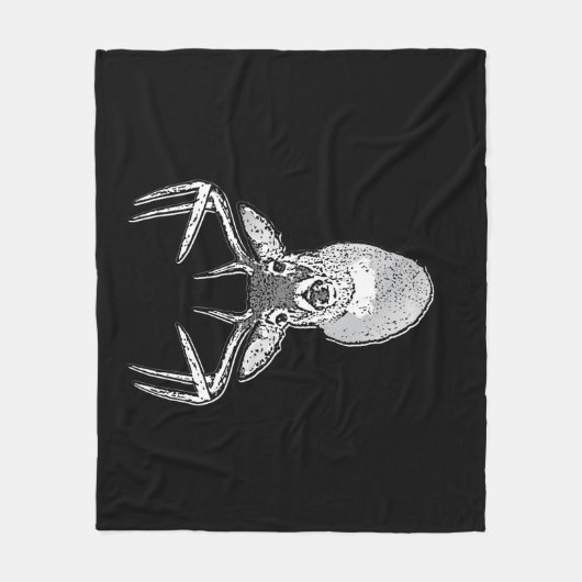 Buck auf Schwarz-weißem Schwanz Hirsch Fleecedecke (Vorderseite)