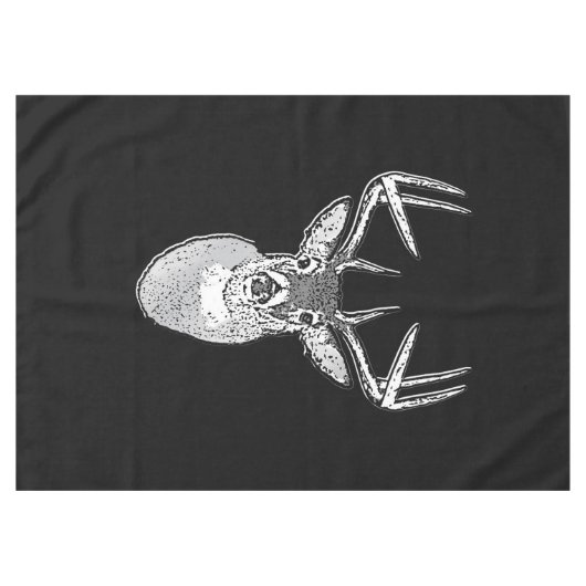 Buck auf Schwarz-weißem Schwanz Hirsch Tischdecke (Vorderseite (Horizontal))
