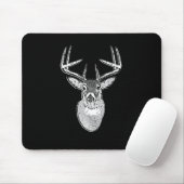 Buck auf Schwarz-weißen Schwanz Deer Mousepad (Mit Mouse)