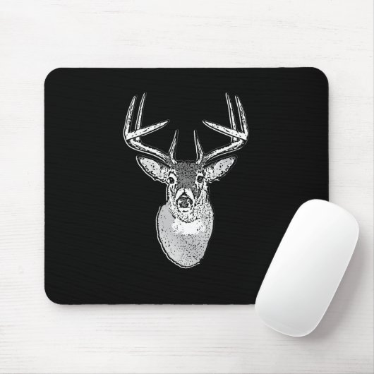 Buck auf Schwarz-weißen Schwanz Deer Mousepad (Mit Mouse)