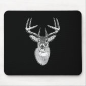 Buck auf Schwarz-weißen Schwanz Deer Mousepad (Vorne)