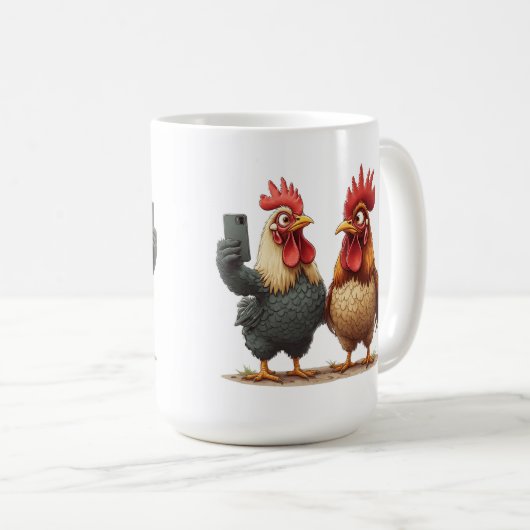 Buck & Bill "Cheesy Chicken" Selfies Kaffeetasse (VorderseiteRechts)