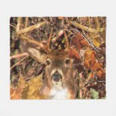 Buck Camouflage White Schwanz Deer Fleecedecke (Vorderseite (Horizontal))