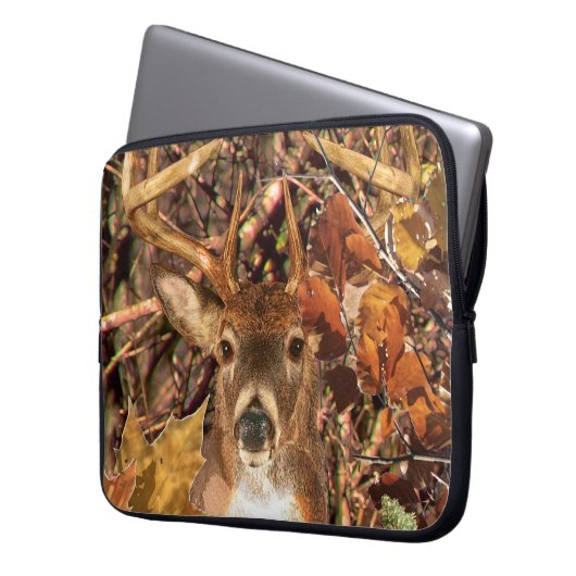 Buck Camouflage White Schwanz Deer Laptopschutzhülle (Vorderseite Links)